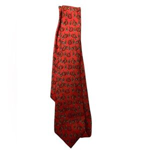HERMES authentic Vintage red- silk tie- Halloween Pumpkin Tie